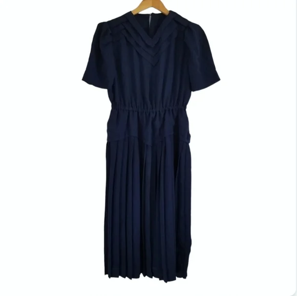 Vintage Dresses | Vintage Navy Nautical Midi Dress Size Small | Color: Blue | Size: S | Inlandemporium1'S Closet
